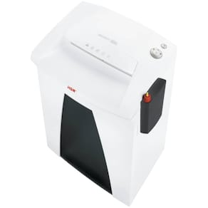 Aktenvernichter HSM Securio B32, Partikelschnitt, weiß, 82 l, mit