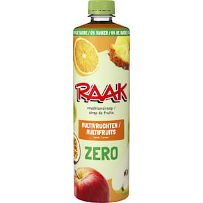 Siroop Raak multivruchten Zero Sugar, fles van 75 cl
