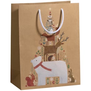 Weihnachts-Geschenktragetasche ZÖWIE Animal Tree, Kind, natur