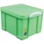 Opbergdoos Really Useful Box 35 liter, neongroen met witte handv.