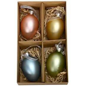 Osterdeko-Ei Glas, bunt sortiert, H 7,5 cm, 4 Farben/Packung