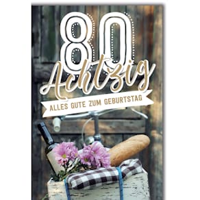 Geburtstagskarte Zahl 80
