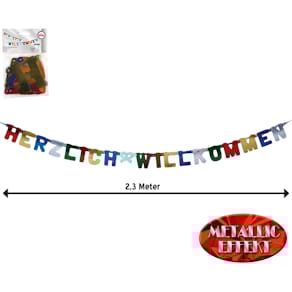 Girlande TIB Buchstaben Willkommen, bunt