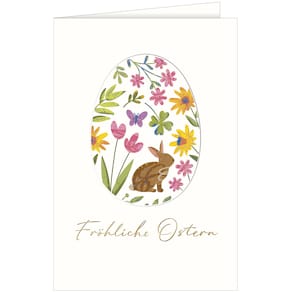 Grußkarte Ostern, florales Motiv, 11,5 x 17 cm, inkl. Umschlag