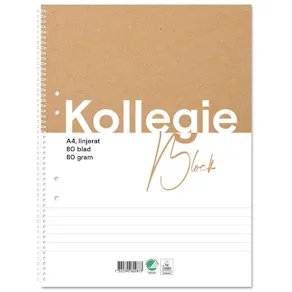 Kollegieblock FW A4 80g 80bl linj