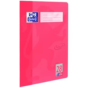 Schulheft Oxford Touch A4, 16 Blatt, L28 kariert, rosa
