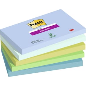 Notes Post-it Super Sticky, assorterede farver 127 x 76 mm, 12 pk