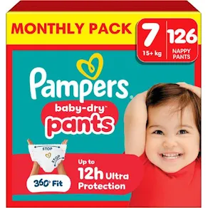 Blöja PAMPERS Baby Dry S7 15+kg 126/fp