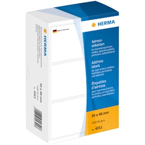 Adressetiketten HERMA, 95 x 48 mm, 1000 Stück, weiß