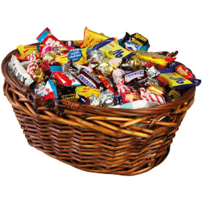 Godis Presentkorg brun inslaget 3,5kg