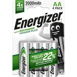 Akku Mignon AA Energizer Power Plus, 4 Stück, weiß/grün