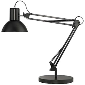 Arkitektlampe Unilux Success 60, bordfod + klemme, sort