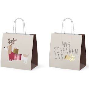 Geschenktragetasche FÜR DICH, weihnachtlich, mini, Dackel