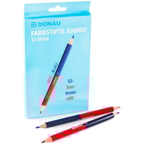 Farbstift DONAU Silbenstift Jumbo, rot/blau