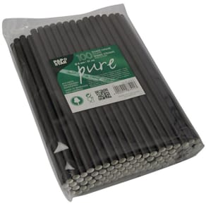 Sugrör PURE papper 8mmx21cm svart 100/fp
