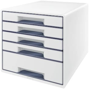 Schubladenbox Leitz WOW CUBE, 5 Schubladen, perlweiß