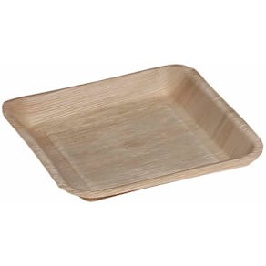 Tallerkener træ firkantede 240 x 240 mm, 100 stk