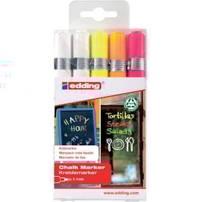 Kreidemarker edding 4095/5S, 5 St., neon sortiert