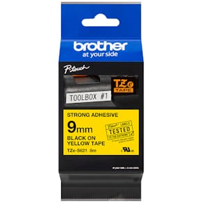 Schriftband Brother TZe-S621, 9 mm x 8 m, schwarz auf gelb