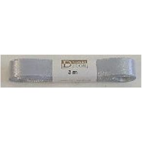 Doppelsatinband Goldina, 15 mm x 3 m, silber