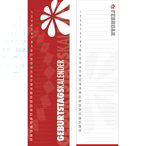 Geburtstagskalender Alpha Mini, 95 x 330 mm
