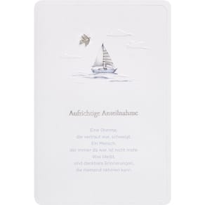 Trauerkarte PERLEBERG Finest Collektion, 11,6 x 16,6 cm, plastik­