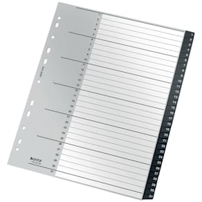 Ordnerregister Leitz Recycle, 1-31, PP, schwarz