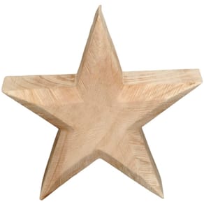 Dekoration Holzstern, natur (Weihnachten)