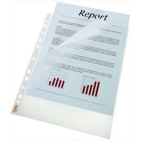 Plastlommer Esselte transparent A4 75µm, 100 stk