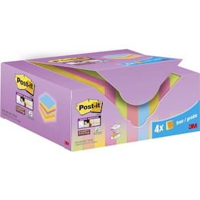 Memoblok Post-it Super Sticky Notes Colour, 47,6 x 47,6 mm, 90 v,
