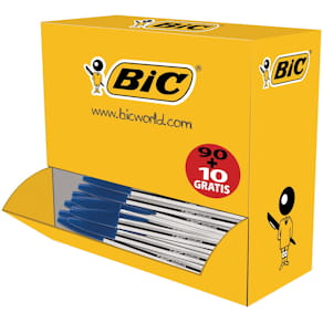 Balpen Bic Cristal Medium voordeelpak, blauw, 90 + 10 gratis