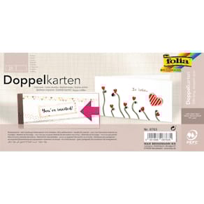 Briefkarte Folia DL quer, weiß, 25 Stück