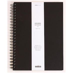 Anteckningsbok Grieg Design A4 Svart, 100g, linjerat, spiral