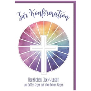 Glückwunschkarte Konfirmation, bunt, mit Umschlag, 11,5 x 17 cm