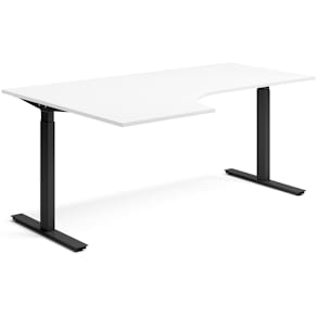 Skrivbord el vänster 80x180 cm Vit/Svart
