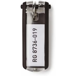 Nøgleskilt Durable KEY CLIP, 25x65 mm, sort