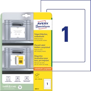 Universaletiketten Avery Zweckform, 220x160 mm, weiß/hellgrau, 5