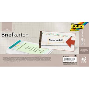 Briefkarte Folia, DL, weiß, 25 Stück