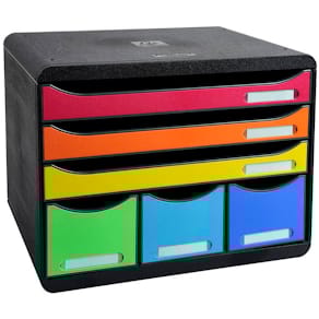 Schubladenbox Exacompta Store-Box Maxi, 6 Schubladen, Harlekin