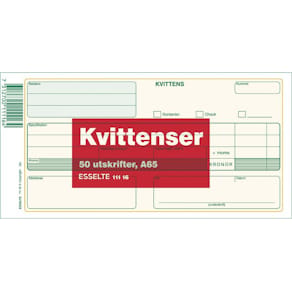 Kvittens A65 utan kopia, 50 blad, 10st