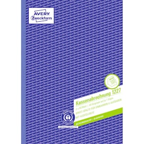 Kassenbuch Avery Zweckform Recycling 1227, A4, 2x50 Blatt