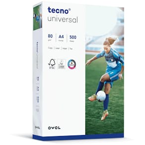 Kopierpapier OVOL tecno Uni., 80 g, A4, 500 Blatt, weiß, 153 CIE