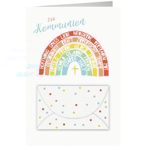 Kommunionskarte mit Geldkuvert, 11,5 x 17 cm, 5er-Pack