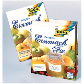 Einmachzellophan Folia Einmach-Fix, 33 x 60 cm, 3 Bogen mit Etik.