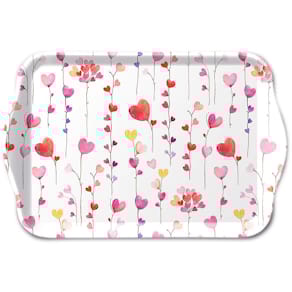 Tablett Ambiente, 13 x 21 cm, Herzen Girlanden