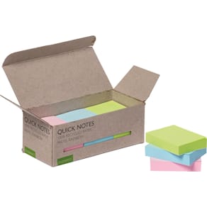 Memoblok Q-CONNECT Quick Notes Recycled, pastel, ft 38 x 51 mm,