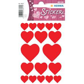 Schmucketiketten HERMA Herzen, rot, 57 Stück