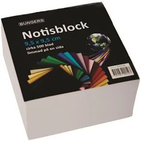 Notisblock limmad 95x95mm vit
