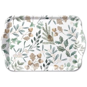 Tablett AMBIENTE Weihnachten, 13x21 cm, Blättermotiv