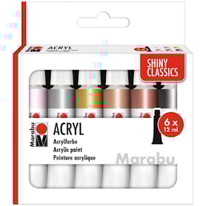 Acrylfarben-Set Marabu Basic-Acryl, 6 St., Shiny Classics